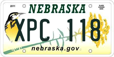 NE license plate XPC118