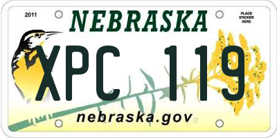 NE license plate XPC119