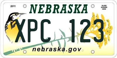 NE license plate XPC123