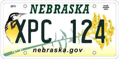 NE license plate XPC124