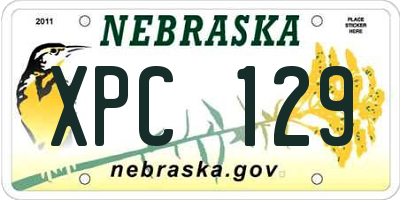 NE license plate XPC129