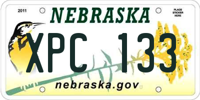 NE license plate XPC133
