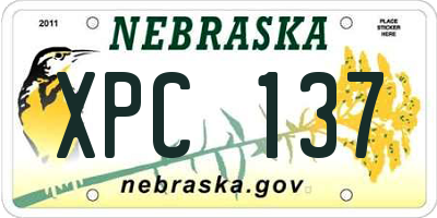 NE license plate XPC137