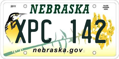 NE license plate XPC142