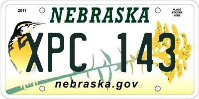 NE license plate XPC143