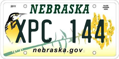NE license plate XPC144