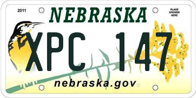 NE license plate XPC147