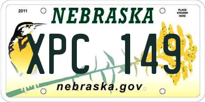 NE license plate XPC149
