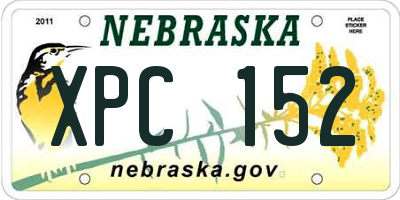 NE license plate XPC152