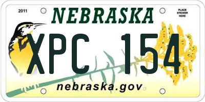 NE license plate XPC154