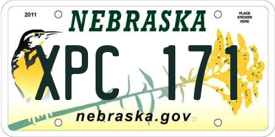 NE license plate XPC171