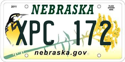 NE license plate XPC172