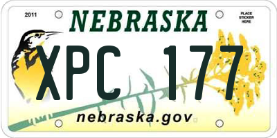 NE license plate XPC177