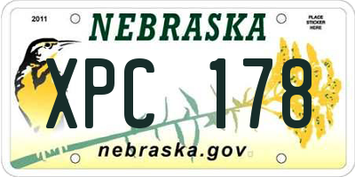 NE license plate XPC178