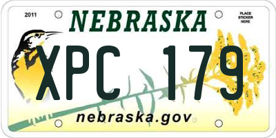NE license plate XPC179