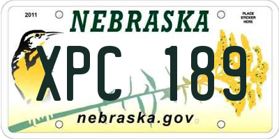 NE license plate XPC189