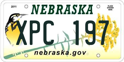 NE license plate XPC197