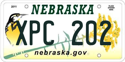NE license plate XPC202