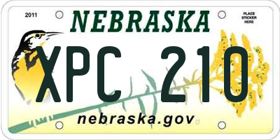 NE license plate XPC210