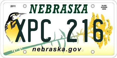 NE license plate XPC216