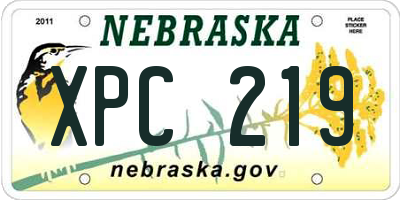 NE license plate XPC219