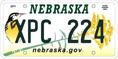 NE license plate XPC224