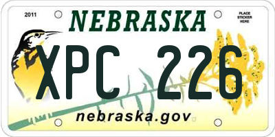 NE license plate XPC226