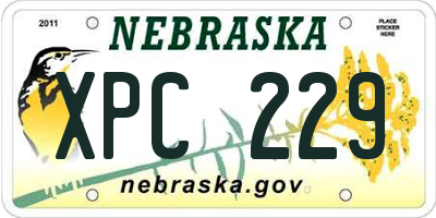 NE license plate XPC229