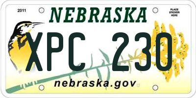 NE license plate XPC230