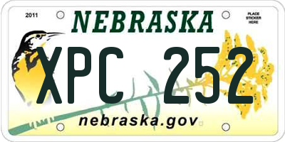 NE license plate XPC252