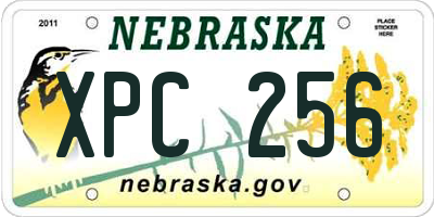 NE license plate XPC256
