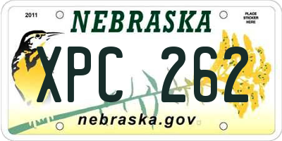 NE license plate XPC262