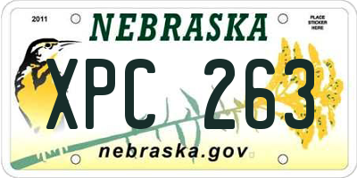 NE license plate XPC263