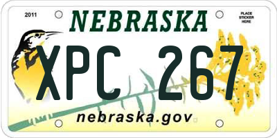 NE license plate XPC267