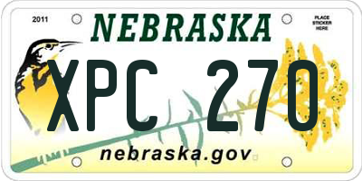 NE license plate XPC270
