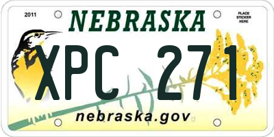 NE license plate XPC271