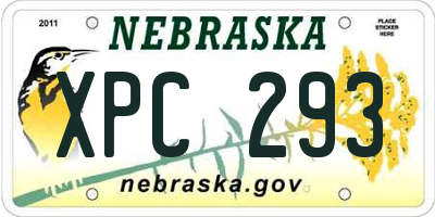 NE license plate XPC293