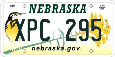 NE license plate XPC295