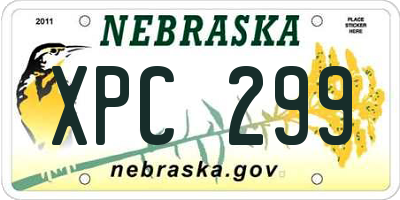 NE license plate XPC299