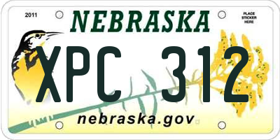 NE license plate XPC312