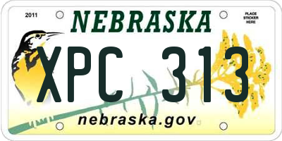 NE license plate XPC313