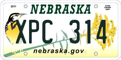 NE license plate XPC314