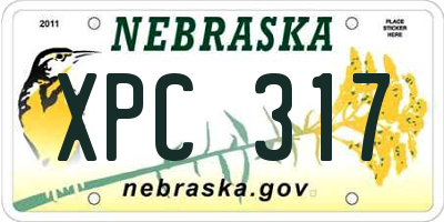 NE license plate XPC317