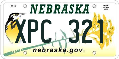 NE license plate XPC321