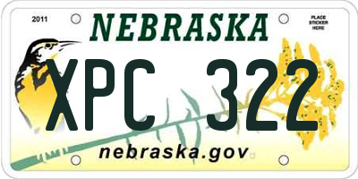 NE license plate XPC322
