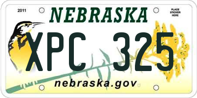 NE license plate XPC325
