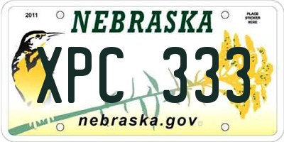 NE license plate XPC333