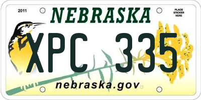 NE license plate XPC335