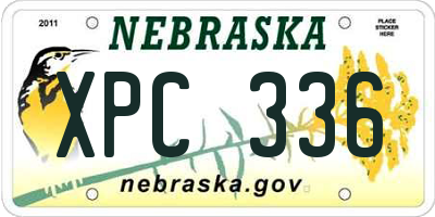 NE license plate XPC336