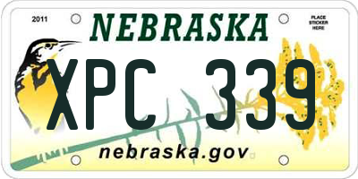 NE license plate XPC339